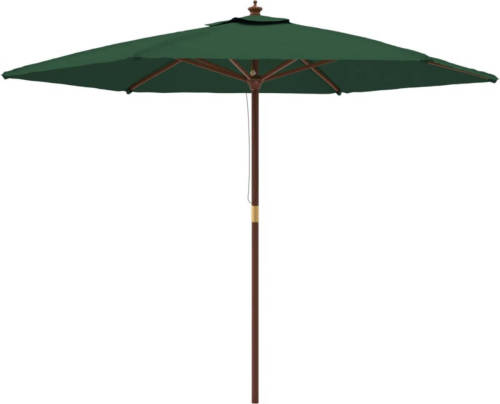 VidaXL Parasol met houten paal 299x240 cm groen