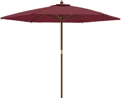 VidaXL Parasol met houten paal 299x240 cm bordeauxrood