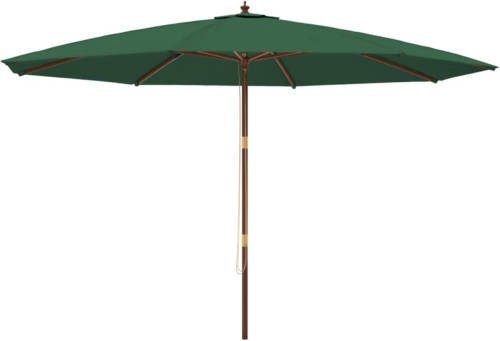 VidaXL Parasol met houten paal 400x273 cm groen