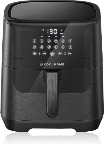 CoolHome AF23 Airfryer XXL Deluxe - 6,5 Liter - Hetelucht friteuse met Keramische coating - zwart