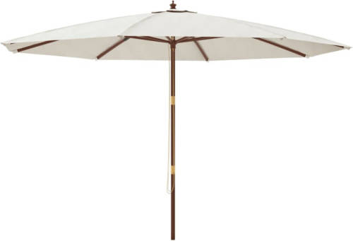 VidaXL Parasol met houten paal 400x273 cm zandkleurig