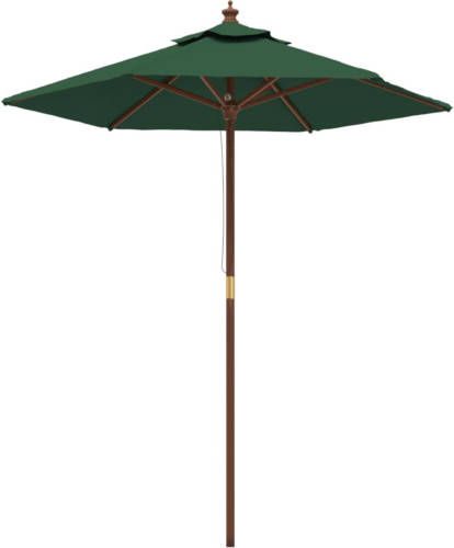 VidaXL Parasol met houten paal 196x231 cm groen