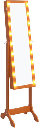 VidaXL Spiegel vrijstaand met LED's 34x37x146 cm