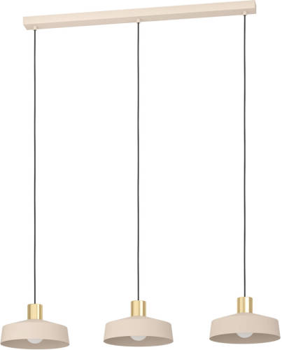 Eglo Valdiola Hanglamp - E27 - 93 cm - Beige/Goud - Staal