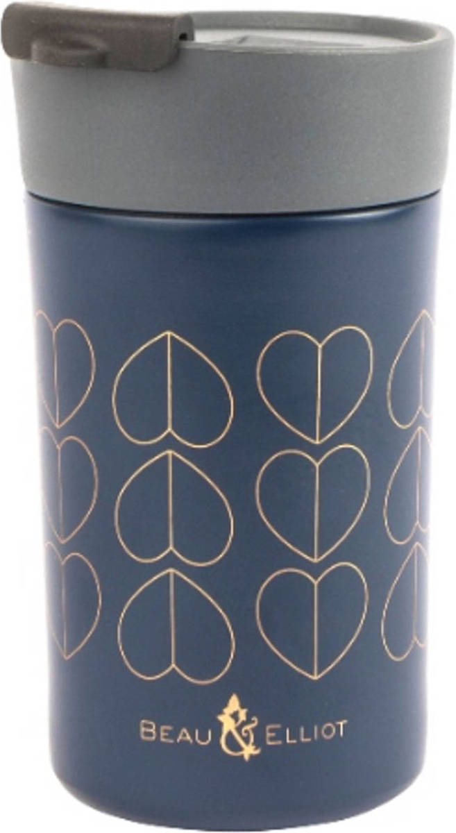 Beau & Elliot - Thermosbeker, 0.3 L, RVS, Donker Blauw - Beau & Elliot Navy Lunch & Hydration