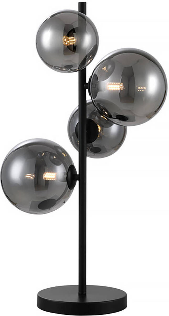 Freelight Tafellamp Calcio 4 lichts H 60 cm excl. 4x G9 LED rook glas zwart