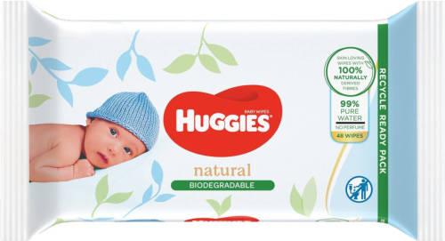 Huggies - Natural Biologisch afbreekbaar - Billendoekjes - 192 babydoekjes - 4 x 48