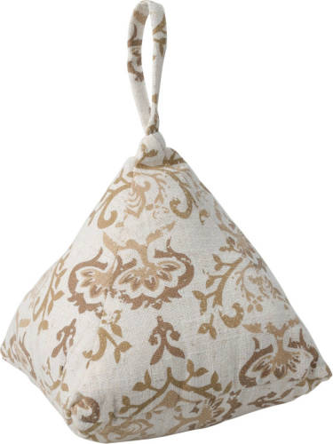 H&S Collection Deurstopper 1 kilo gewicht - creme/goud - Marokkaanse stijl - met verplaats lus - 20 cm - Deurstoppers