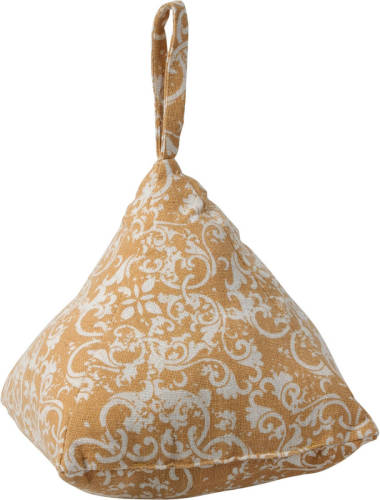 H&S Collection Deurstopper 1 kilo gewicht - goud/creme - Marokkaanse stijl - met verplaats lus - 20 cm - Deurstoppers