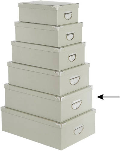 5five Opbergdoos/box - lichtgrijs - L44 x B31 x H15 cm - Stevig karton - Greybox - Opbergbox
