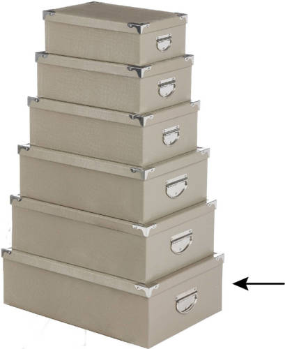 5five Opbergdoos/box - beige - L48 x B33.5 x H16 cm - Stevig karton - Crocobox - Opbergbox