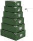 5five Opbergdoos/box - 2x - groen - L32 x B21.5 x H12 cm - Stevig karton - Greenbox - Opbergbox