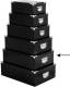 5five Opbergdoos/box - 2x - zwart - L44 x B31 x H15 cm - Stevig karton - Blackbox - Opbergbox