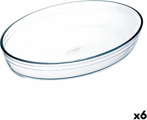 Eurocuisine Ovenschaal Ô Cuisine Ovaalvormig 35 x 25 x 7 cm Transparant Glas (6 Stuks)