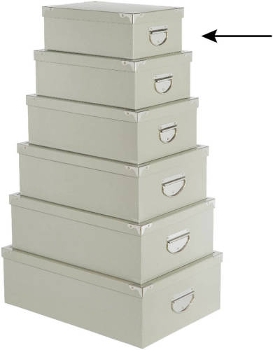 5five Opbergdoos/box - lichtgrijs - L28 x B19.5 x H11 cm - Stevig karton - Greybox - Opbergbox