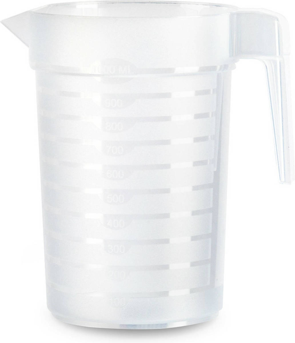 Forte Plastics Waterkan/schenkkan - transparant - 1000 ML - kunststof - Schenkkannen