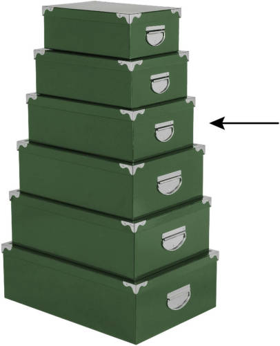 5five Opbergdoos/box - groen - L36 x B24.5 x H12.5 cm - Stevig karton - Greenbox - Opbergbox