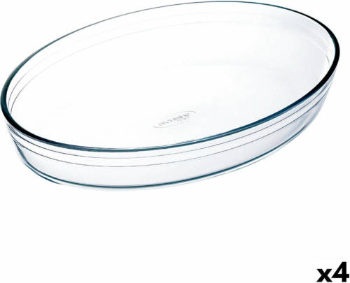 Eurocuisine Ovenschaal Ô Cuisine Ovaalvormig 30 x 21 x 7 cm Transparant Glas (4 Stuks)