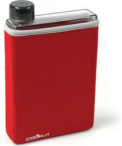 Cookut Manta platte drinkfles uit Tritan rood 400ml
