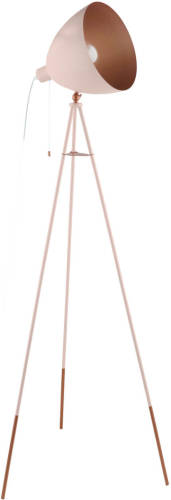 Eglo Chester-P Vloerlamp - E27 - 149,5 cm - Pastel Abrikoos/Koper