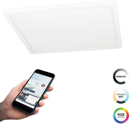 Eglo  connect.z Rovito-Z Smart Plafondlamp - 42 cm - Wit - Instelbaar RGB & wit licht - Dimbaar - Zigbee