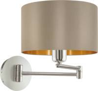 Eglo  Maserlo - Wandlamp - 1 Lichts - ø230 mm. - Nikkel-Mat - Taupe - Goud
