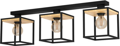 Eglo  Libertad Plafondlamp - E27 - 86 cm - Zwart/Bruin