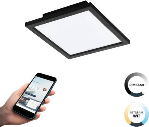Eglo  connect.z Salobrena-Z Smart Plafondlamp - 30 cm - Zwart/Wit - Instelbaar wit licht - Dimbaar - Zigbee
