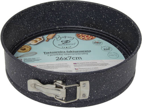 Meyerhoff Bakery ronde springvorm/ bakvorm met non stick coating 26 x 7 cm antraciet marmer