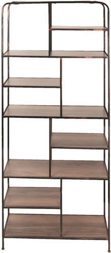 Clayre & Eef Boekenrek 80x30x180 cm Bruin Hout Opbergrek Rek Open rek Bruin Opbergrek Rek