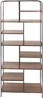 Clayre & Eef Boekenrek 80x30x180 cm Bruin Hout Opbergrek Rek Open rek Bruin Opbergrek Rek
