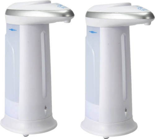 Excellent Houseware 2x stuks zeep/geldispensers met sensor wit 330 ml - Zeeppompjes