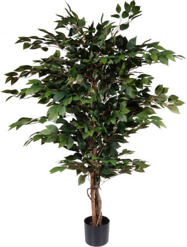 Kopu ® Kunstplant Ficus Benjamina 120 cm in zwarte pot - 1260 bladeren