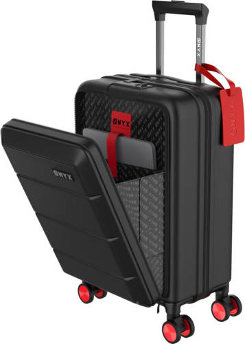 Onyx ® Handbagage Koffer 35 L - Spinner wielen - Lichtgewicht Trolley - Dubbel TSA Slot - Handig voorvak - 55 cm - Zwart