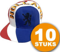 Made in Holland Oranje Feestpet 10 stuks Pet ""Holland"" Feestkleding EK/WK Voetbal Rood-Wit-Blauw Oranje Versiering Versierpakket