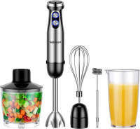 #JustBike Safecourt Kitchen 6-delige Staafmixer Set - 1000 Watt - Hakmolen - 20 Snelheden - Inclusief Melkopschuimer & Maatbeker