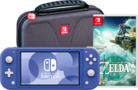 Nintendo Switch Lite Blauw + Zelda: Tears of the Kingdom + Bigben beschermhoes