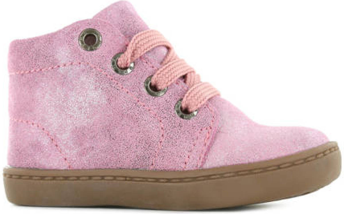 Shoesme Flex FL21W001-A leren veterboots roze/metallic