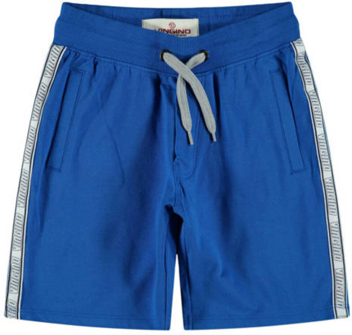Vingino sweatshort met zijstreep blauw.wit