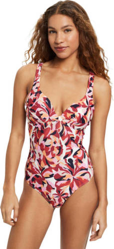 Esprit Women Beach badpak rood/roze/blauw