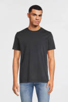 anytime T-shirt met waseffect donkergrijs