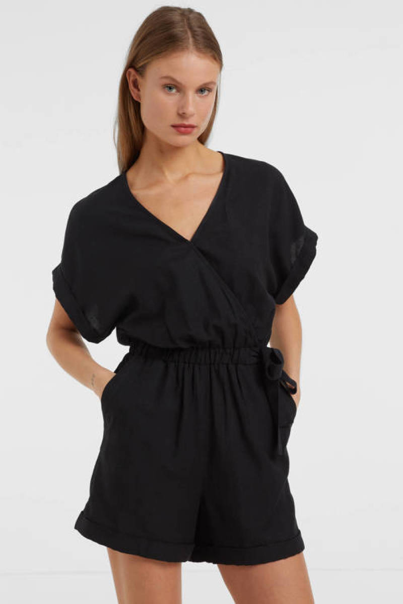 anytime jumpsuit kort zwart