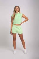 NIK&NIK slim fit sweatshort Teddy limegroen