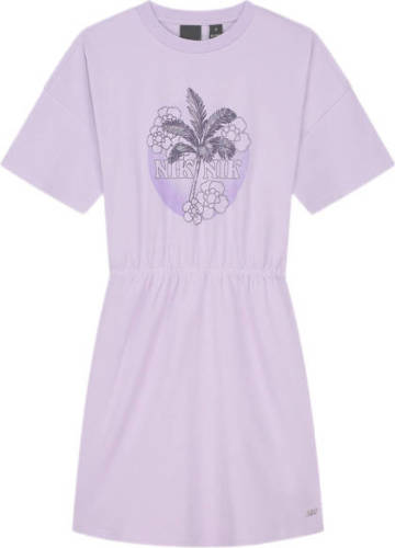 NIK&NIK A-lijn jurk Palm met printopdruk lila