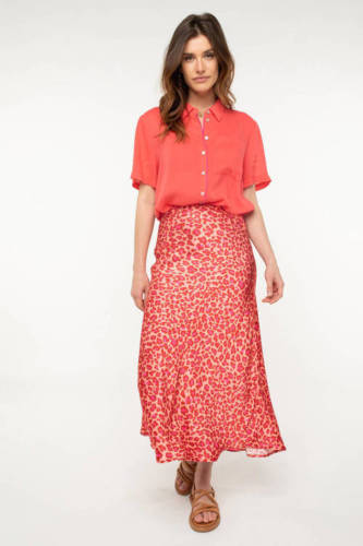 Anna by Anna van Toor midi rok met panterprint rood