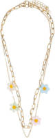 Only gelaagde ketting ONLELISANE met bloemen - set van 2 goudkleurig