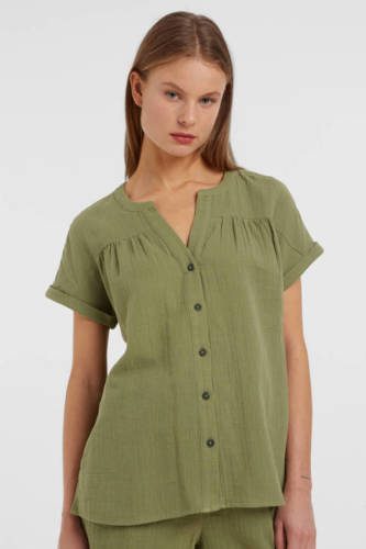 anytime dubbeldoek blouse khaki