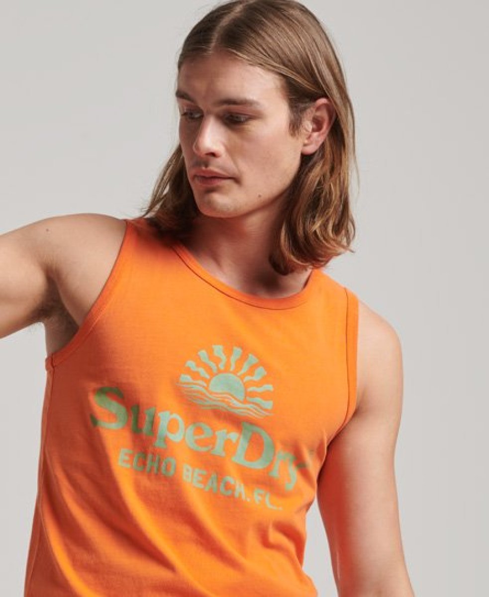 Superdry regular fit T-shirt met logo new house oranje