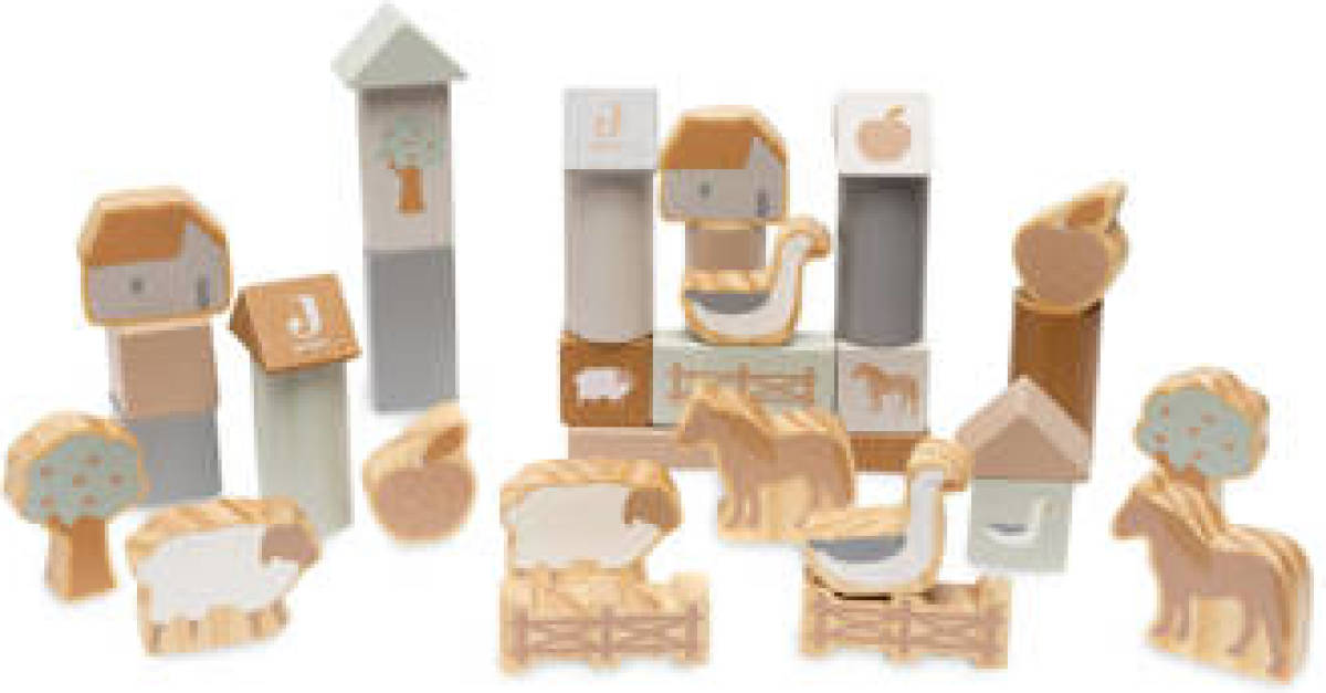 Jollein houten blokken set 18x12 cm - Farm