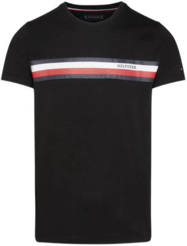Tommy hilfiger T-shirt MONOTYPE CHEST STRIPE met logo black